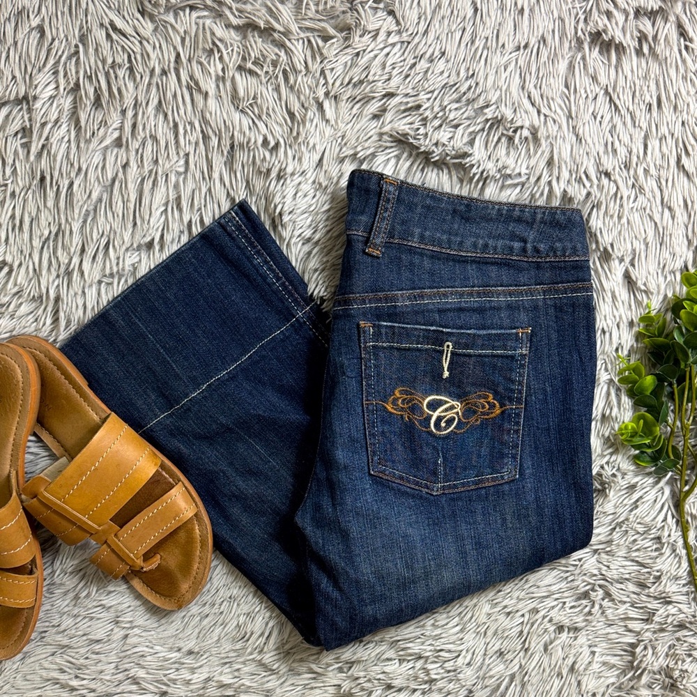 Candie's Dark Blue Groucho crops with Embroidery size 9